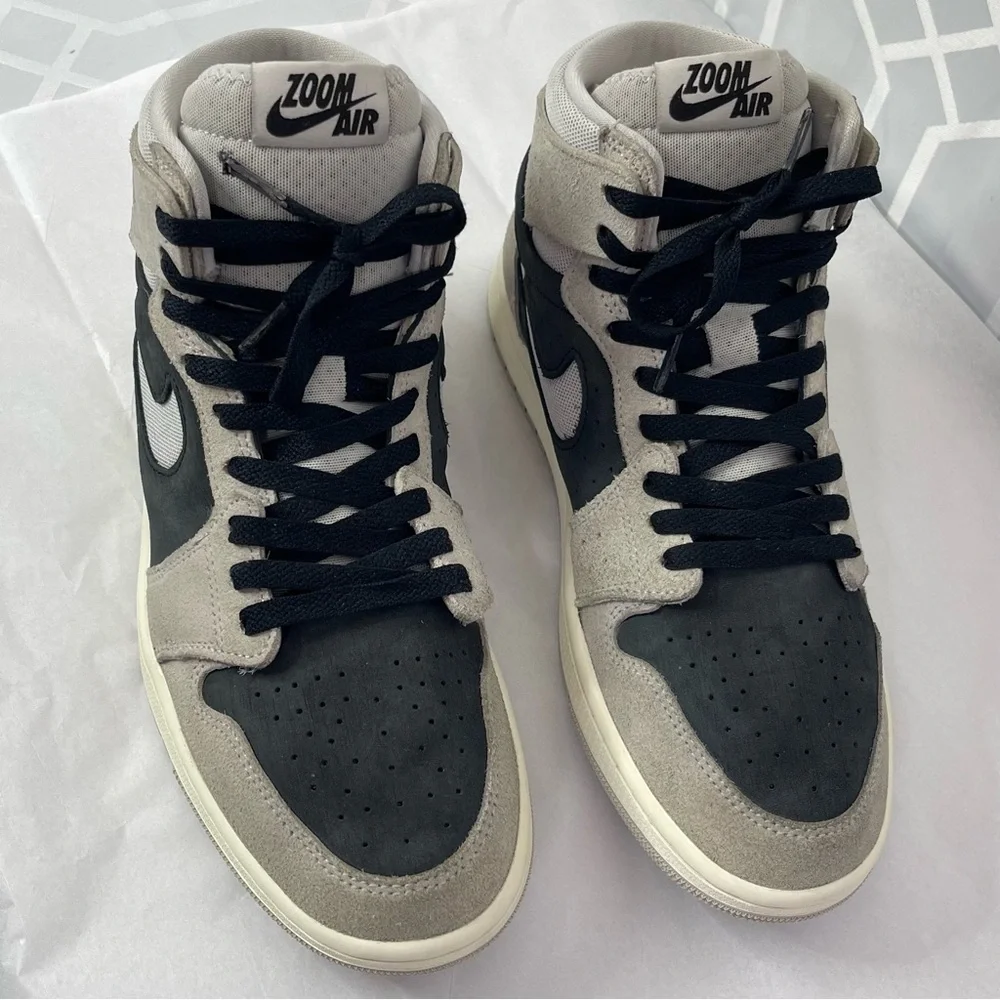 Jordan 1 High Zoom Air CMFT 2 Light Iron Ore Black Suede Sneaker Women's 9.5